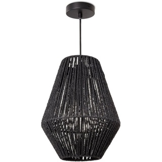 Paco Home Pendelleuchte »Pablo«, 1 flammig, Leuchtmittel E27 Papier Boho Korb Wohnzimmer Esszimmer Flur, schwarz