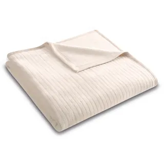 Biederlack Feel Cord Kuscheldecke 220 x 240 cm Beige/Braun/Weiß