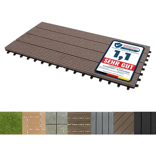 WPC Klickfliesen Terrassenfliesen Royal Dunkelbraun 60x30 cm 1 Stück - Dunkelbraun