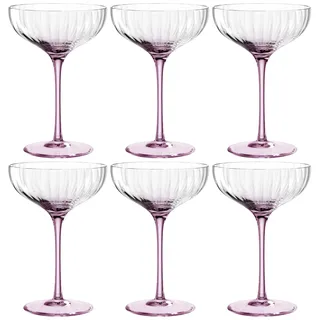 Leonardo Poesia Champagnerschale 6er Set, spülmaschinengeeignete Sektgläser, Champagnergläser, Höhe 16 cm, 260 ml, rosé, 022380