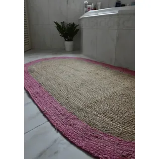 Roberta oval 71 natural/pink (90x160 cm) - Naturbelassen, Rosa