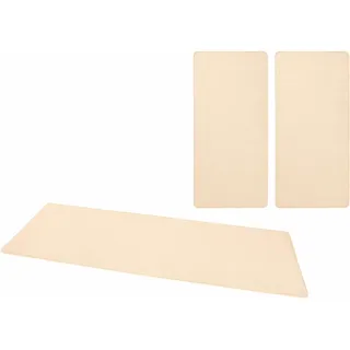 HANSE Home Bettumrandung »Fancy«, (3 tlg.), Unifarben, Bettvorleger, 3-teiliges Läufer-Set fürs Schlafzimmer, beige