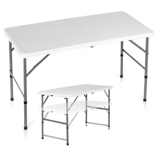 Vilde | Catering-Tisch Klappbar - 120x60 cm - Höhenverstellbar - Partytisch - Weiß