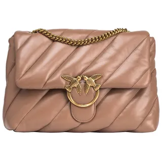 PINKO Umhängetasche Love Puff Big CL Sheep Nappa L Ginger Biscuit - Antique Gold