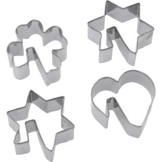 Westmark Ausstechformen-Set, Verschiedene Motive, Rostfreier Edelstahl, Tassenkekse, 4-tlg., Ausstechform,