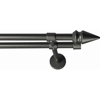 GARESA Vorhangstange SPYRNA 2-läufig Ø 16 mm 100 cm Grau/Schwarz