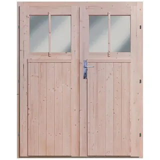 Karibu Zusatztür für Holz-Gartenhaus Kristiansund inkl. aller Beschläge Natur