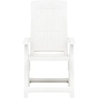 vidaXL Verstellbare Gartenstühle 2 Stk. Kunststoff Weiß - Weiß