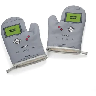 FISURA - Ofenhandschuhe mit Ofenstempel. Original Backofenhandschuhe. Lustige Ofenhandschuhe aus Baumwolle.14 x 30. Baumwolle und Polyester (Gamer, grau)