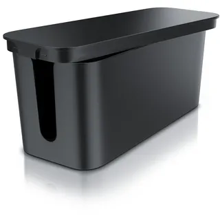 CSL - Kabelbox Groß 31cm - XXL Kabelmanagement Box für Steckdosenleiste - Box zum Kabel verstecken - Kabel Organisator - Schutz und Sicherheit - Anti Rutsch Boden - Schwarz
