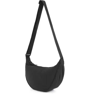 Crossbody Bag Hobo Sling Crescent Bag Damen Herren Trendy Kleine Umhängetasche Geldbörse Knödel Tasche Casual Handtasche Verstellbarer Riemen, Schwarz