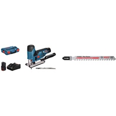 Bosch Professional 12V Akku Stichsäge GST 12V-70 (inkl. 2x Sägeblatt, Akkus & Ladegerät, in L-BOXX) + 3x Expert ‘Fiber Plaster’ T 141 HM Stichsägeblatt (für Faserzement-, Gipskartonplatte, L 100 mm)