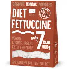Diet-Food Shirataki Bio Konjac Fettuccine Noodles - 300 g Low Carb Sugar Free Keto Friendly Vegan Food, Kalorienarm, Glutenfrei und Eifrei aus Konjac-Mehl