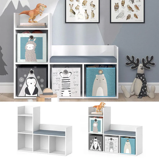 Vicco Kindersitzbank Luigi Weiß 107.2 x 88.6 cm , Holzwerkstoff , Rechteckig , 107.2x88.6x30.9 cm , Babymöbel & Kindermöbel, Kinderzimmer & Jugendzimmer, Kindersitzgruppe