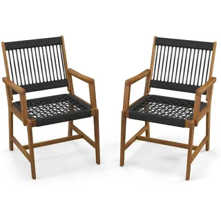 Costway Gartenstuhl 57 x 57 x 90 cm schwarz 2 St.