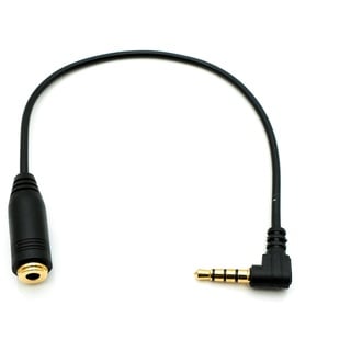 System-S Audio Kabel 17 cm 3,5 mm Klinke Stecker zu Buchse Winkel AUX Adapter Schwarz