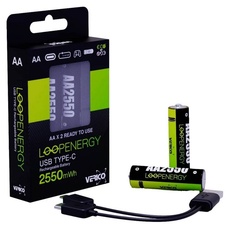 Bild von LoopEnergy Mignon AA Li-Ion USB-C 1700mAh, 2er-Pack (1UDBT-A1WEA2-NN)