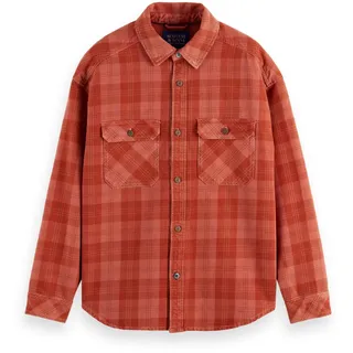 Scotch & Soda Herren Washed Denim Checked Overshirt Overshirt (1er Pack)