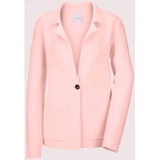 Strickjacke MADELEINE "Strickblazer Strickjacke aus Merinowolle und Kaschmir", Damen, Gr. 36, rosa (puderrosé), Obermaterial: 90% Schurwolle WV. 10% Kaschmir WS., Modern, normal, Strickjacken Strickjacke, 1-Knopf Strickblazer
