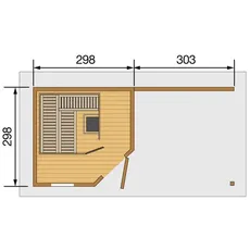 Bild von Saunahaus Salo 2 Sparset 7,5 kW BioS rot