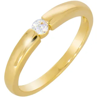 Fingerring FIRETTI "Schmuck Geschenk Silber 925 Damenring Verlobungsring Solitär" Gr. 60, gold (gelbgoldfarben, kristallweiß), Fingerringe, Damen, 60, Silber 925 (Sterlingsilber), 1,9mm, Fingerring, mit Zirkonia (synth.)