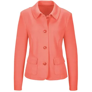 Kurzjacke GOLDNER "Leichte Jacke mit Stehkragen in rot", Damen, Gr. 50, rot (koralle), Obermaterial: 67% Viskose CV. 27% Polyamid PA. 6% Elasthan EL., Sonstiges, Jacken Kurzjacke, mit Wienernähten für perfekte Passform