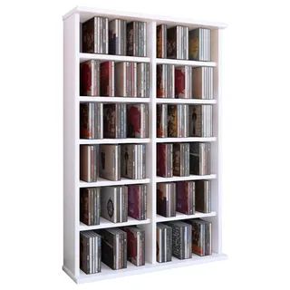VCM Ronul CD-Regal 60 x 18 x 91,5 cm Weiß