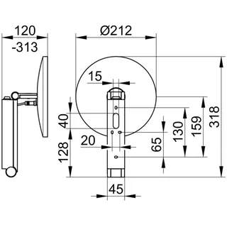 Keuco iLook_move Kosmetikspiegel, beleuchtet, rund, mit Wippschalter, 1 Lichtfarbe, 17612069004, Farbe: Edelstahl-finish