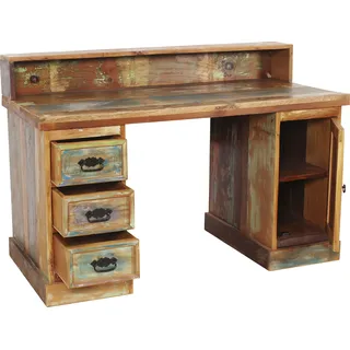 SIT Möbel SIT, Schreibtisch Sekretär aus recyceltem Altholz mit Farbresten,