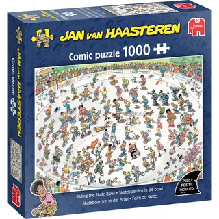 JUMBO Spiele Jan van Haasteren - Skateboarden in der Bowl 1000 Teile - Wimmelbild Puzzle für Erwachsene, Escapepuzzle