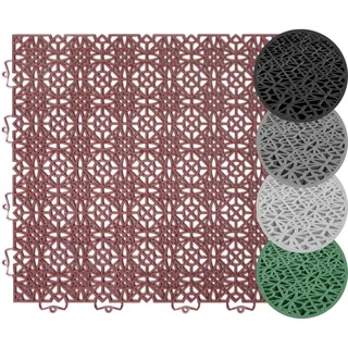 Andiamo Kunststoff-Fliesen »Terrassenfliesen Terra Sol, Made in Swiss« Packung, 14 Stk. tlg. Outdoor Klickfliesen, 38x38 cm, Set mit 1 qm, 2 qm, 5 qm, UV-beständig, orange