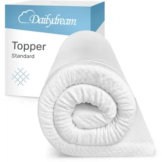 Dailydream Matratzen Topper 90x190cm | Memory Foam | 3,5cm hoch | Edition Pure, Model S | Zertifiziert & ergonomisch für unbequeme Matratze, Boxspringbett & Gästebett | rutschfest mit Noppen