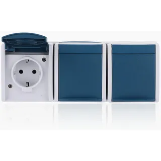 Busch-Jaeger Schuko-Steckdose 3-fach Grau 2 St.