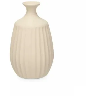 Vase, Beige, Keramik, 19 x 31 x 19 cm, 4 Stück, gestreift