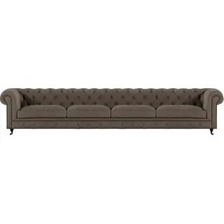 Stilvolle Graue Chesterfiled Couch Moderner Wohnzimmer Edler Viersitzer - Grau