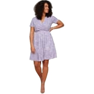 TRENDYOL Damen Plus Size Mini A-linie Regular Fit Strick Kleid, Flieder, 3XL Große Größen EU