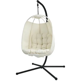 Svita Nelly Hängesessel mit Gestell klappbar Beige