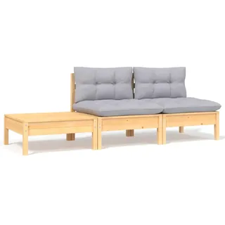 VidaXL 806681, Holz, Stoff, Polyester, Erwachsene & Kinder, 5 cm, 60 cm, 60 cm - Grau