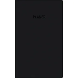 Zettler Taschenplaner 2026 9,5x16cm 64 Seiten schwarz Bürokalender Notizheft 1 Woche auf 1 Seite separates Adressheft faltbar