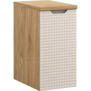 Kleines Bad-Set 30 cm mit Arbeitsplatte Badmöbel modern weiß - Beige, Braun