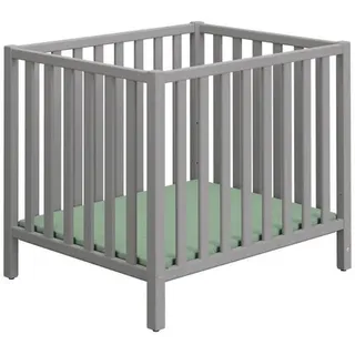 Paidi Laufgitter , Schieferfarben , Holz , Buche , massiv , 76.2x80.7x96.5 cm , Blauer Engel, Goldenes M , höhenverstellbar, Schlupfsprossen , Babymöbel & Kindermöbel, Babyzimmer, Laufgitter