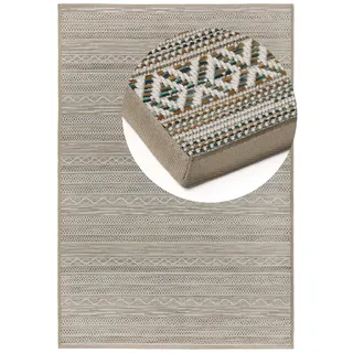 DEKOWE »Joy Barbados beig« rechteckig 10 mm Höhe meliert, gestreift, Rauten, mit Bordüre, In- und Outdoor geeignet,