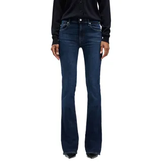 7 For All Mankind Women's Bootcut Midnight Fade with Embellished Squiggle Jeans, Dark Blue, 23W