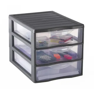 Sundis Schubladenbox Orgamix 25,5 cm 3-tlg. grau-transparent