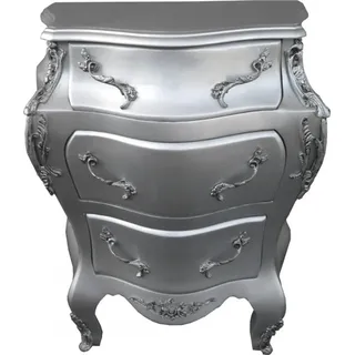 Casa Padrino Barock Kommode Silber B68 H79.5 cm - Handgefertigte Möbel - Silber