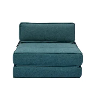 1-Sitzer-Schlafsessel in entenblauem Stoff KATY