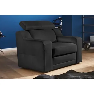 exxpo - sofa fashion Sessel Lotos Kunstleder 95 x 92 x 98 cm schwarz mit Kopf- bzw. Rückenteilverstellung