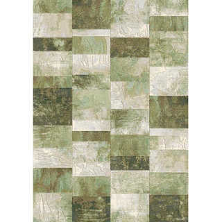 Novel Webteppich , Grün, Hellgrün, Beige , Textil , Graphik , rechteckig , 120x170 cm , Oeko-Tex® Standard 100 , für Fußbodenheizung geeignet, Fasern thermofixiert (heatset) , Teppiche Und Böden, Teppiche, Webteppiche