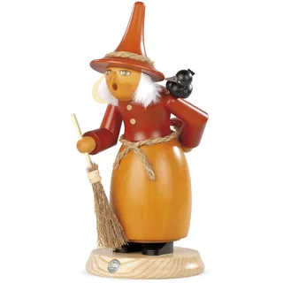 Räucherfigur Räuchermann groß Hexe mit Rabe und Fliegenpilz (BxH):14x25cm NEU