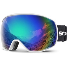 Skibrille Damen und Herren Snowboardbrille Doppel-Objektiv OTG UV400 Schutz Anti-Beschlag Winddicht Ski Schutzbrille Helmkompatibel für Skifahren Motorrad Fahrrad Skaten